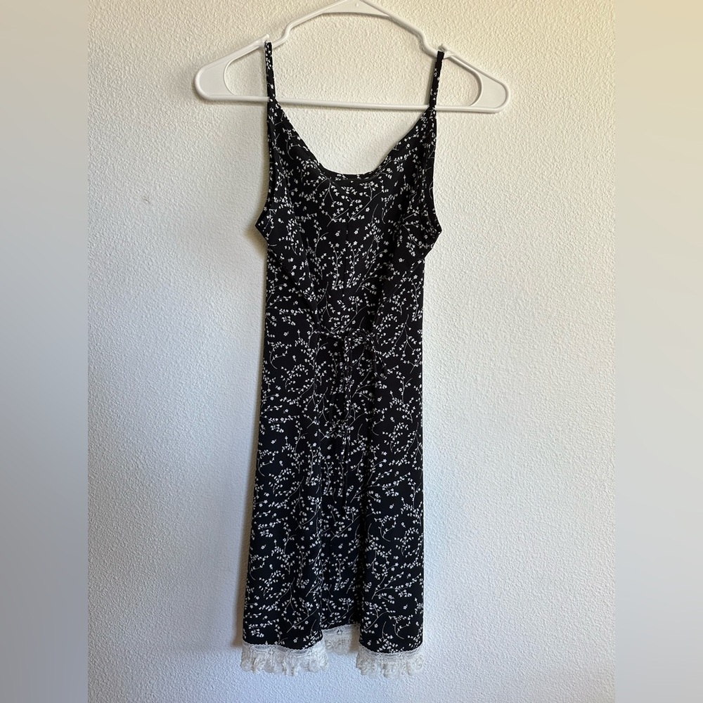 Black and Red Sleeveless Mini Slip Dress